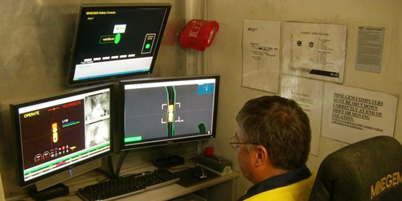Byrnecut remote bogger operator monitoring underground mining development